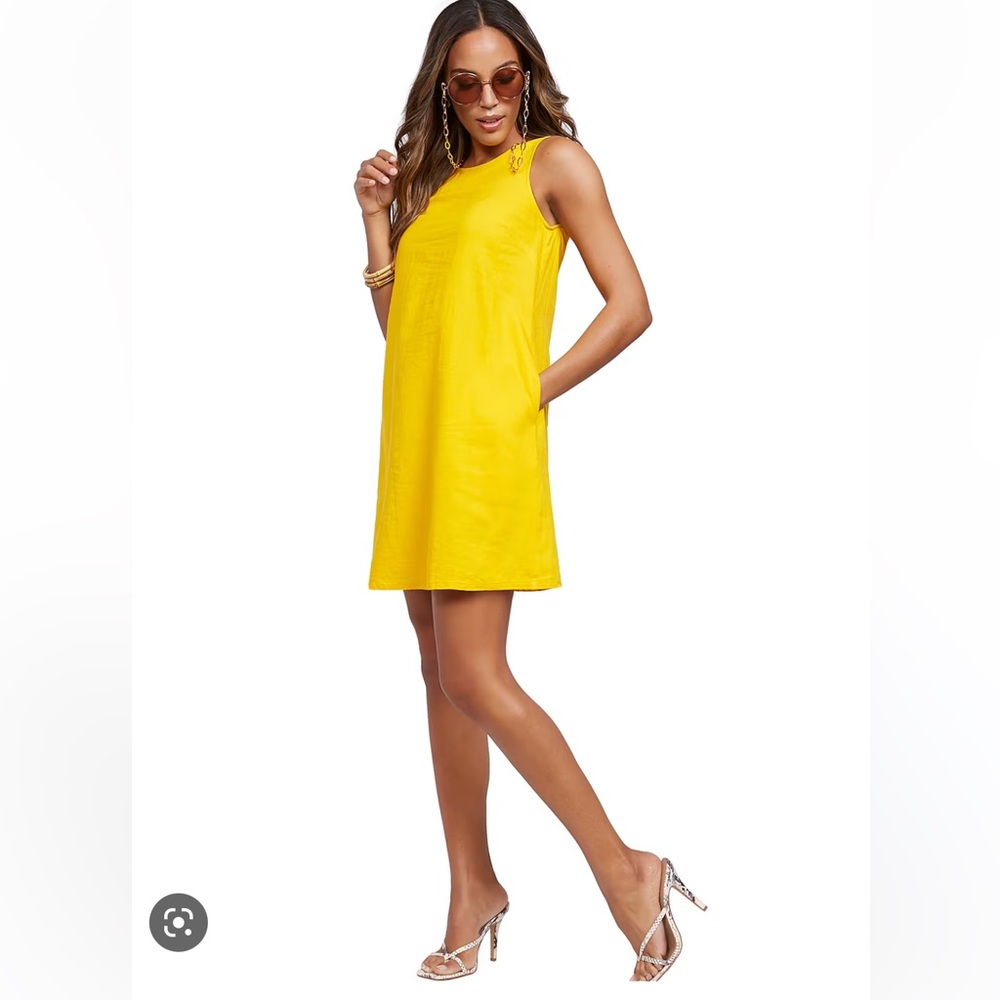 Sleeveless Linen blend dress with pockets